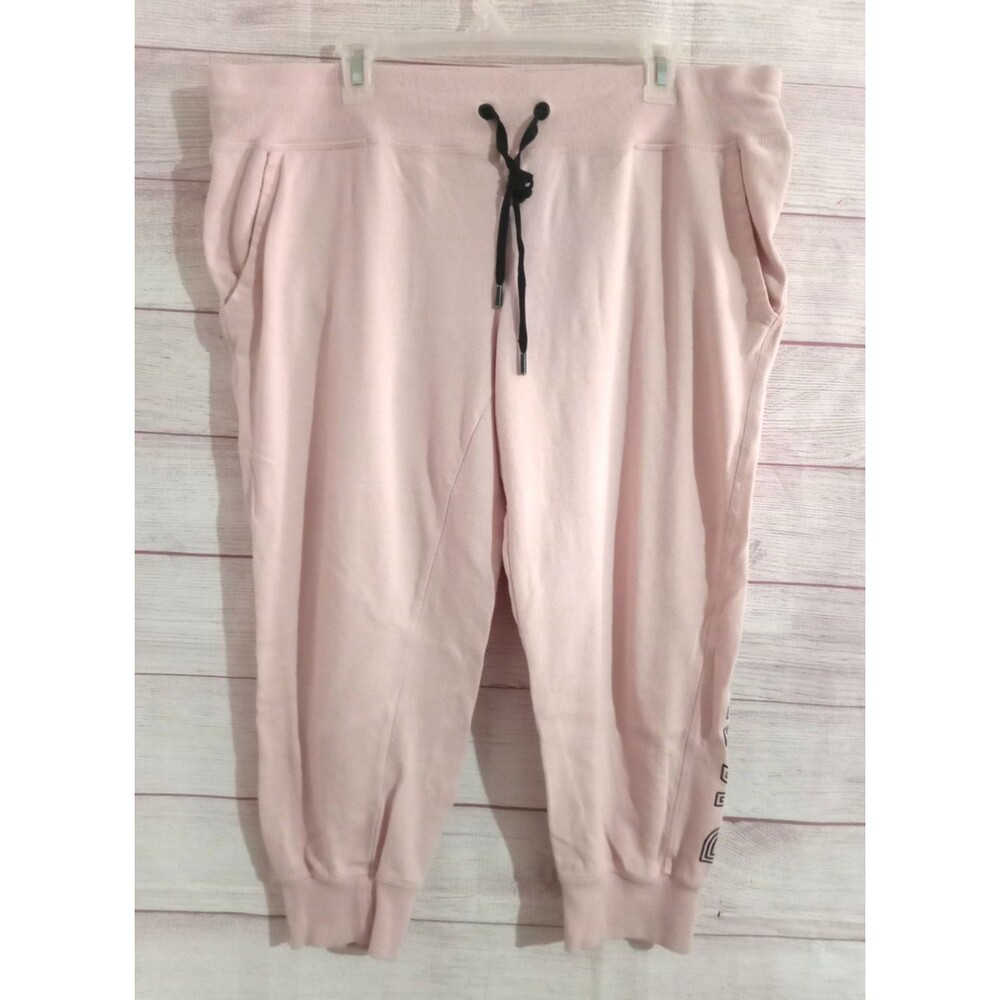 DKNY Joggers Size Women's X Large Drawstring Pink Solid Pockets Relaxed Fit